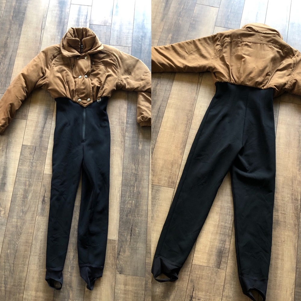 NILS Brown and Black Vintage Ski Jumpsuit